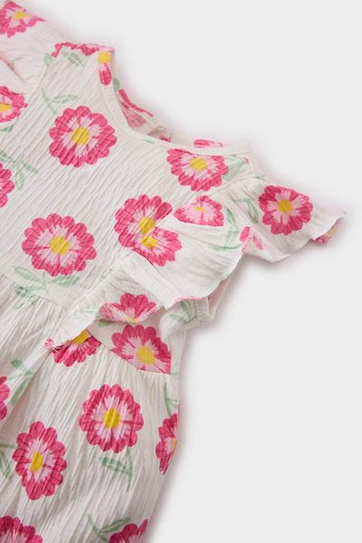 DeFacto Baby Mädchen Blumen Kurzarm Crinkle Viskose Kleid E8722A525SM