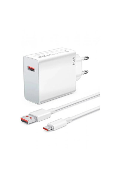 Pmr 67W Gan Poco X5 Pro 5G İle Uyumlu Turbo Şarj Adaptörü ve 6A Type C Kablo