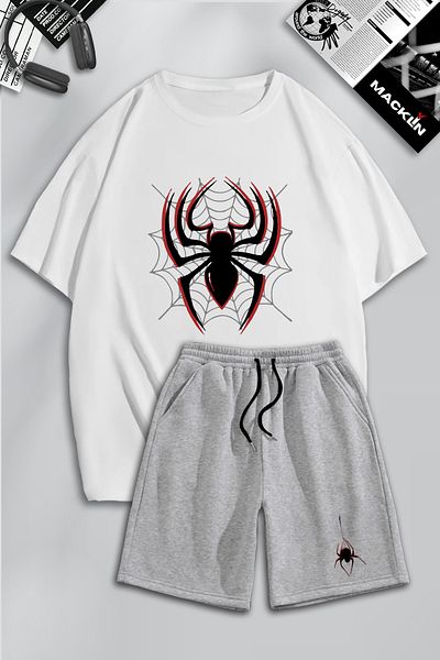 macklin Unisex Ανδρικά Γυναικεία Αράχνη με στάμπα Ειδικού Σχεδίου Σετ φόρμας μπλουζάκι και σορτς