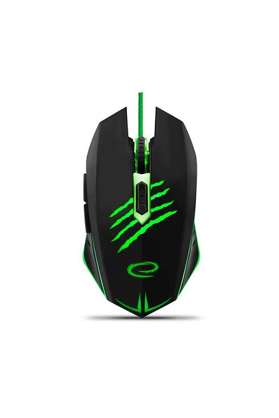 ESPERANZA Mouse gaming USB, Esperanza Claw EGM209G, cablu 1.5m, 6D, Led verde, 800/1200/1600/2400 dpi
