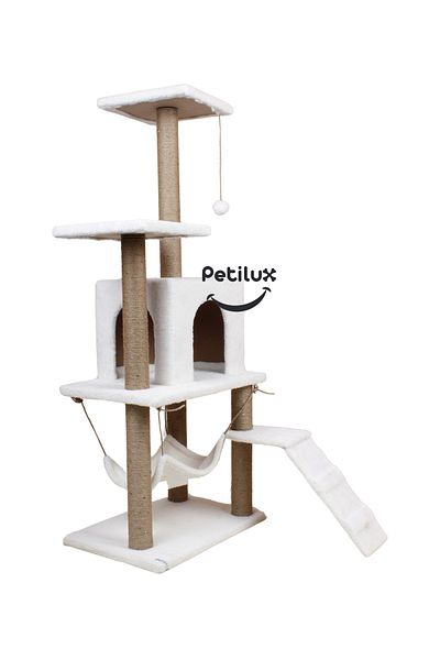 Petilux B-07 Luxury Cat Scratching Playhouse with Hammock and Nest