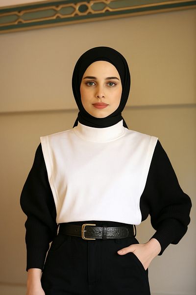 mirach Stand Collar Sleeveless Half Crop Neck Collar |   Soft Texture, Anti-Sweat Fresh Fabric Hijab Underwear