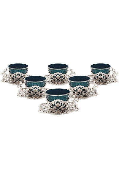 FARİKA 6-person Elisa Green Coffee Set (WHITE) (Made in Turkey)