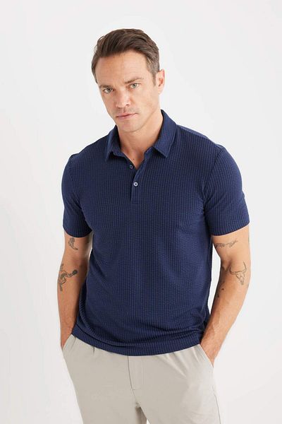 DeFacto Slim Fit Slim Fit Cotton Short Sleeve Polo T-Shirt X2594Az25Sp