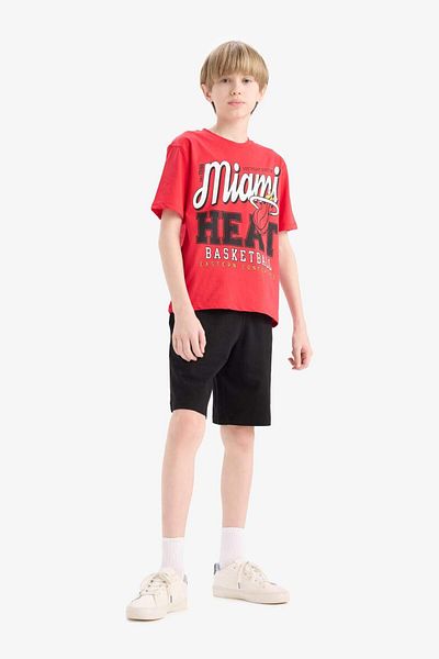 DeFacto Boys Nba Miami Heat Crewneck Short Sleeve T-Shirt E4837A825Sm