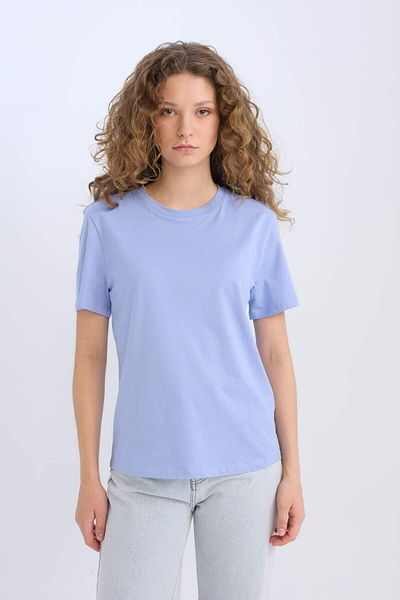 DeFacto Tricou cu mânecă scurtă, cu decolteu rotund, cu croială normală D9592AX25SM