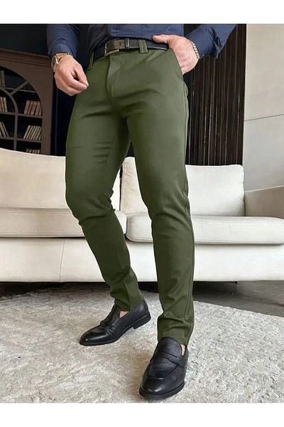 WKM Pantaloni chino casual slim fit pentru bărbați