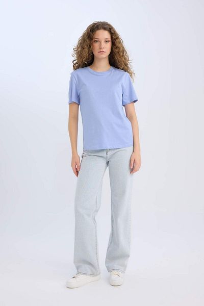 DeFacto Tricou cu mânecă scurtă, cu decolteu rotund, cu croială normală D9592AX25SM