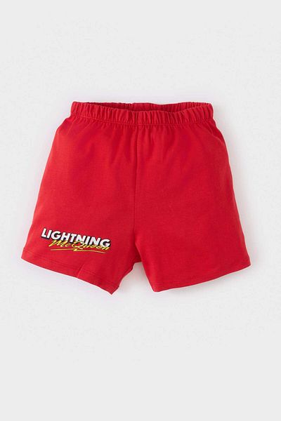 DeFacto Baby Boy Cars Set - Short Sleeve T-Shirt and Elastic Waist Shorts E6919A525Sm