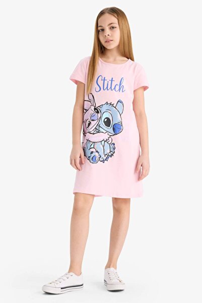 DeFacto Kız Çocuk Disney Lilo & Stitch Kısa Kollu Elbise C2959A825SM