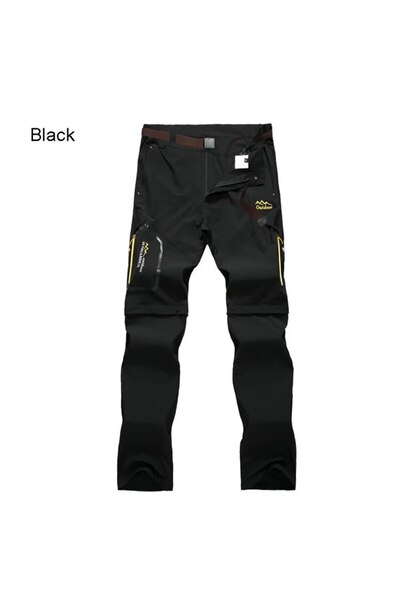 Choice 4XL black Men's Hiking Pants Trekking Convertible Quick Dry Lightweight Zip-Off Outdoor Travel Campi