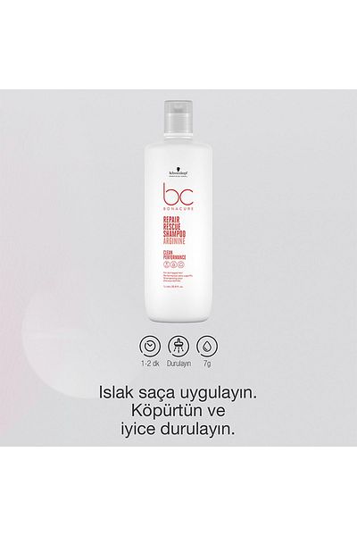 Bonacure Bc Bonacure Repair Rescue 100% Repair. 100% of the Tenacity. 95% Less Breakage-Repairing Shampoo 1000ml