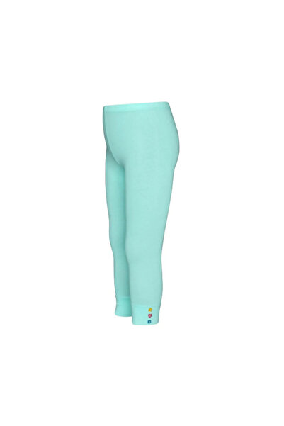 LOVETTI Mint ColoreD Girl's Summer Leggings - ButtoneD anD CuffeD