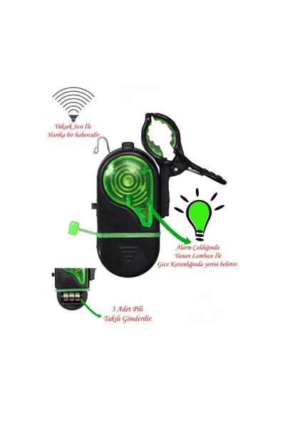 Lider 1 Adet ORJİNAL YÜKSEK HASSASİYET - MAŞALI - HARİKA Olta Kamış Rod Alarmı Zili Işıklı 1 Adet