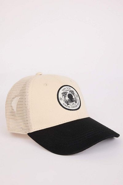 DeFacto Men's Label Printed Woven Baseball Basketball Cap D7832Ax25Sm