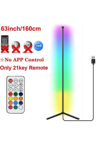 Choice RGB - 160 سم (63 بوصة) فقط 21 مفتاحًا للتحكم عن بعد 160 سم مصباح أرضي ذكي Tuya زاوية قابل للتعتيم RGB LED حديث Mo