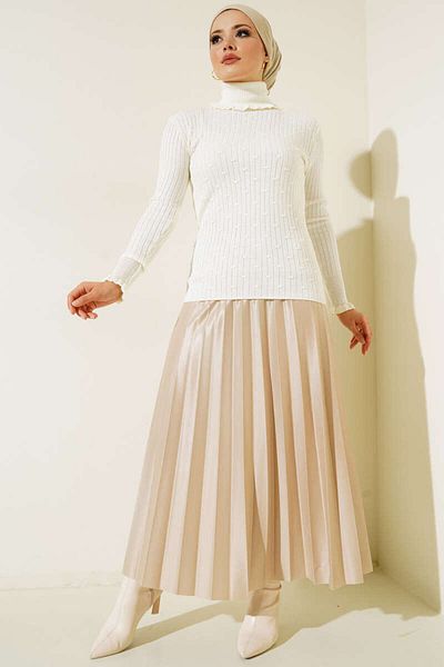 giyze Roll Neck Collar Tricot Bady Ecru 5016