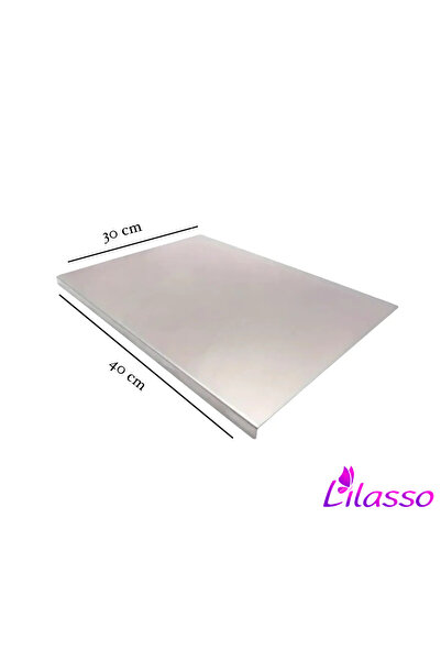 Lilasso Paslanmaz Çelik Tek Bükümlü Metal Tezgah Koruyucu Kesme Tahtası 30x40 cm