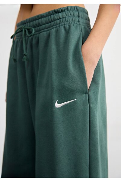 Nike Sportswear Phoenix Fleece High-Waisted Oversized Yeşil Kadın Eşofman Altı