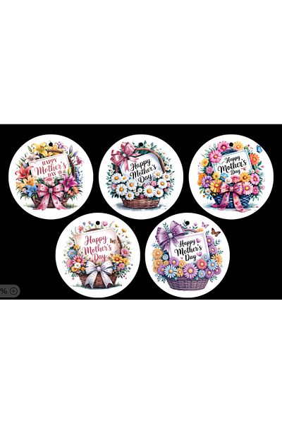 Hiras Dizayn 50Pcs 6.2cm Floral Hollowed Shake Label Thank You Card Clothing Packaging Card for Mother's Day