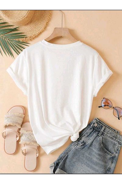 FAVORİST Tricou cu mânecă scurtă din bumbac, unisex, cu imprimeu Moon Star Daisy