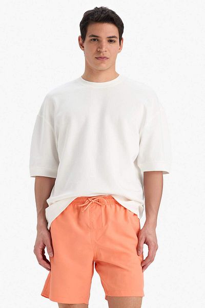 DeFacto Shorts mit normaler Passform, kurze Größe, Taschen, Netzstoff, gefüttert, Taille, Schnürung, einfarbig, leichter Stoff, Badeshorts E5133axns
