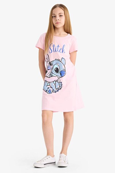 DeFacto Kız Çocuk Disney Lilo & Stitch Kısa Kollu Elbise C2959A825SM