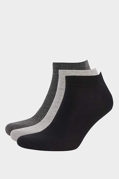 DeFacto Men's 3-Pack Cotton Booties Socks D9637Axns