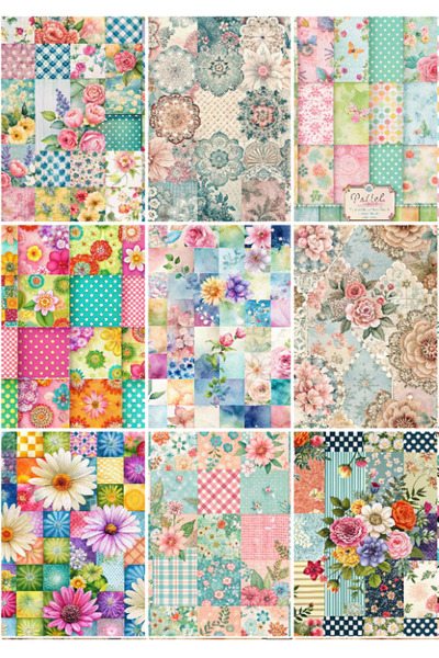 Hiras Dizayn 18 قطعة 10x14 سنتيمتر خليط منقوشة خمر خمر قصاصات ورقية مناسبة لج...