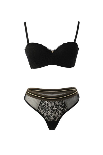 Pierre Cardin Γυναικείο Σετ Σουτιέν Στράπλες Μαλακό Push Up