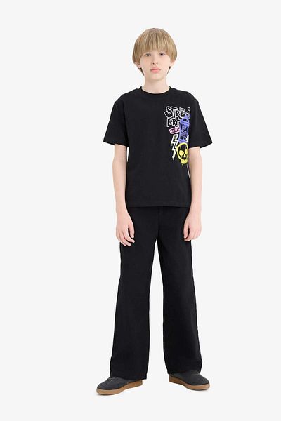 DeFacto Boy's Crew Neck Printed Short Sleeve T-Shirt E7495A825Sm