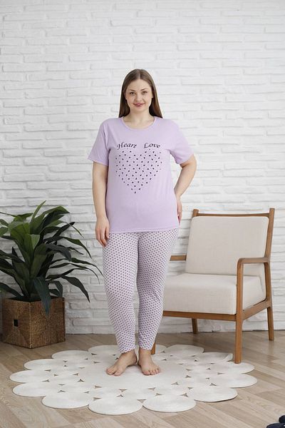 SEBOTEKS Women's 100% Cotton Short-Sleeve Plus Size Pajamas Set 8000