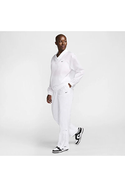 Nike Sportswear Women's Yüksek Belli - Paçası Fermuarlı Beyaz Kadın Eşofman Altı