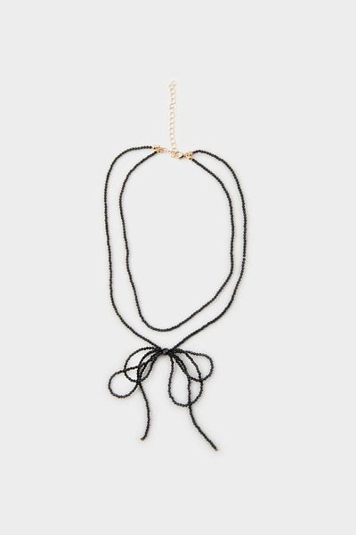 DeFacto Women's Black Drawstring Ribbon Necklace E6723Axns