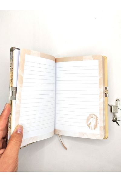 Limmy 3D Look Scrapbook (Diary) Locked Notebook 80 Sheets - Yellow Astronaut