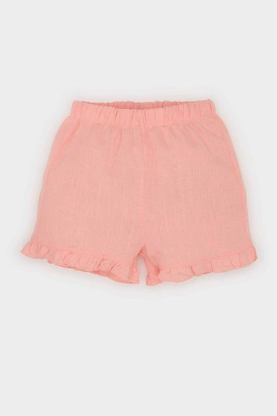 DeFacto Baby Girl 2 Piece Set Floral Flared Poplin Short Sleeve Blouse Elastic Waist Shorts E8453A525Sm