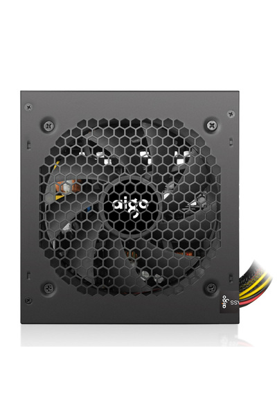 Choice وحدة إمداد طاقة Aigo AK 500 وات للكمبيوتر الشخصي بمقبس الاتحاد الأوروبي، وحدة إمداد طاقة سوداء للألعاب هادئة 120 مم، مروحة RGB 24 سنًا 12 فولت ATX De