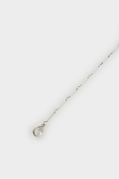 DeFacto Women's 3-Piece Y Dangle Silver Necklace E8562Axns