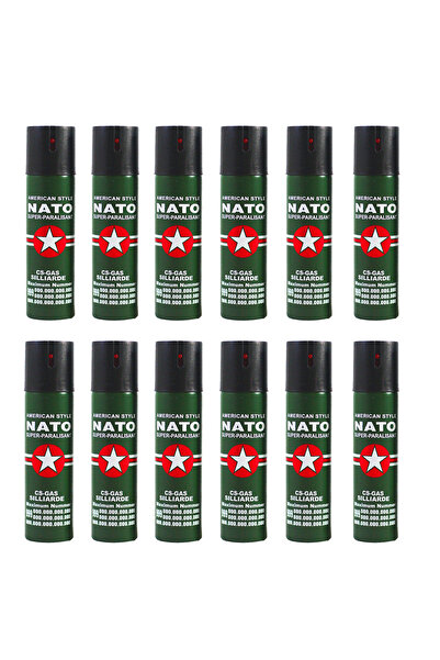 Depox Sada 12 obranných sprejů NATO, tryskový pohon, 60 ml