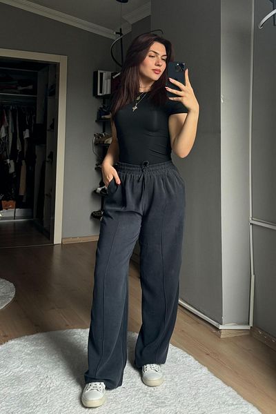 Qenz Striped Trousers - Anthracite