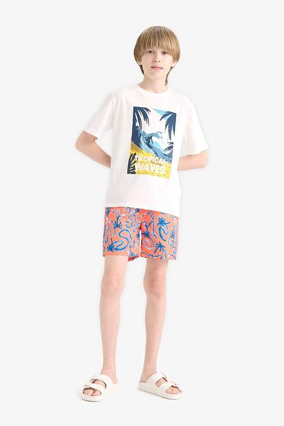 DeFacto Jungen-Meeresbadeshorts mit Blumenmuster E5181A825HS