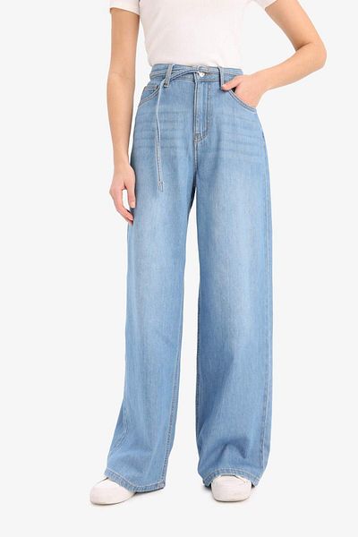 DeFacto Wide Leg High Waist Leg - Long Soft Jean Trousers