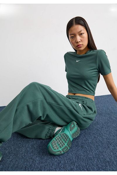 Nike Green Fleecephoenix Sportswear High-Halft Oversized Women's Sweatpants