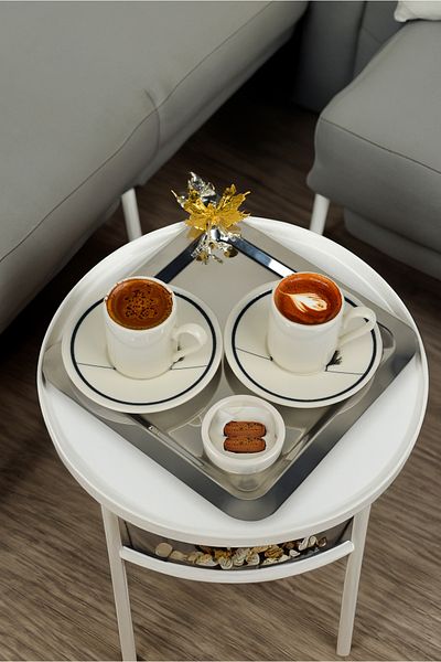 FARİKA 6 Piece Presentation Tray With Butterfly Detail