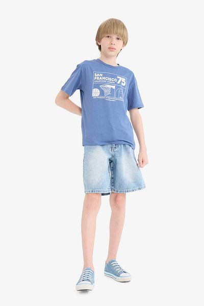 DeFacto Tricou cu mânecă scurtă cu imprimeu pentru băiat E6309A825HS