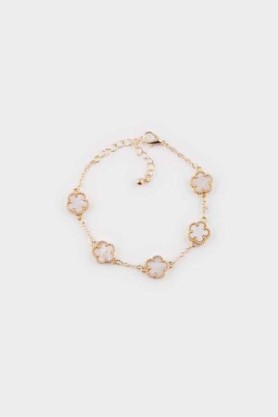 DeFacto White Flower Gold Bracelet (E8318Axns)