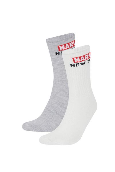DeFacto Ανδρικό λογότυπο Marvel Only 2 Pack Βαμβακερές μακριές κάλτσες E5078axns