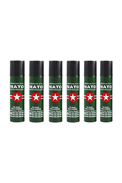 Depox Sada 6 obranných sprejů NATO, tryskový pohon, 60 ml