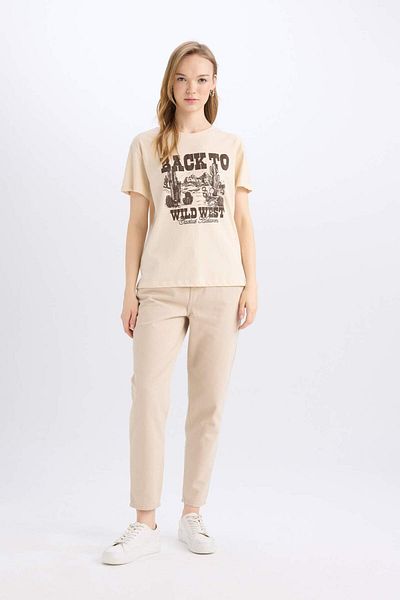 DeFacto Regular Fit Crew Neck Printed Short Sleeve T-Shirt D9607Ax25Sm