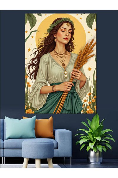 Tablomega Virgo Decorative Canvas - Mdf Wooden Painting